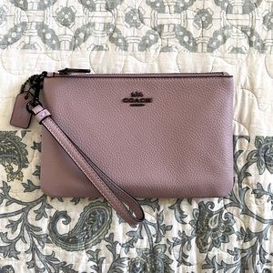Coach Pewter/Ice Purple Small Wristlet NWT